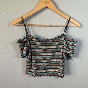 90s Vintage Popular21 off shoulder croptop
